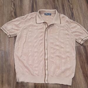 Stylish PJ Paul Jones Men's Beige Casual Button-Down Shirt